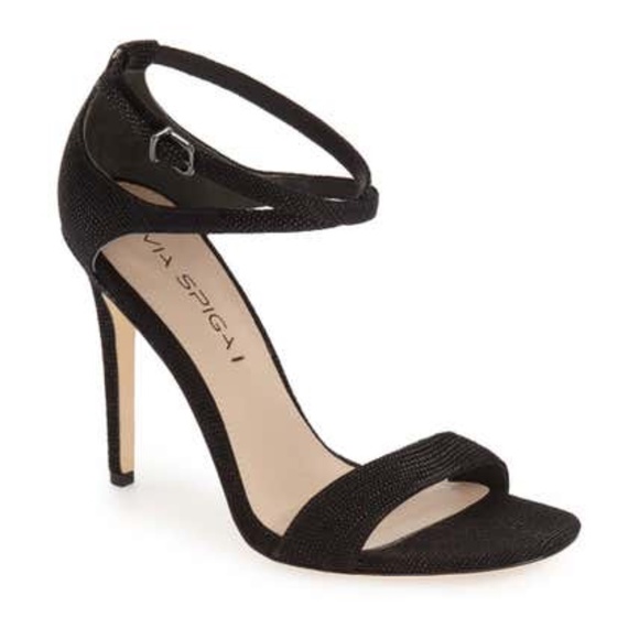 Via Spiga Black Dot Suede Sandals - Size 37.5 (7.5) - Picture 1 of 7
